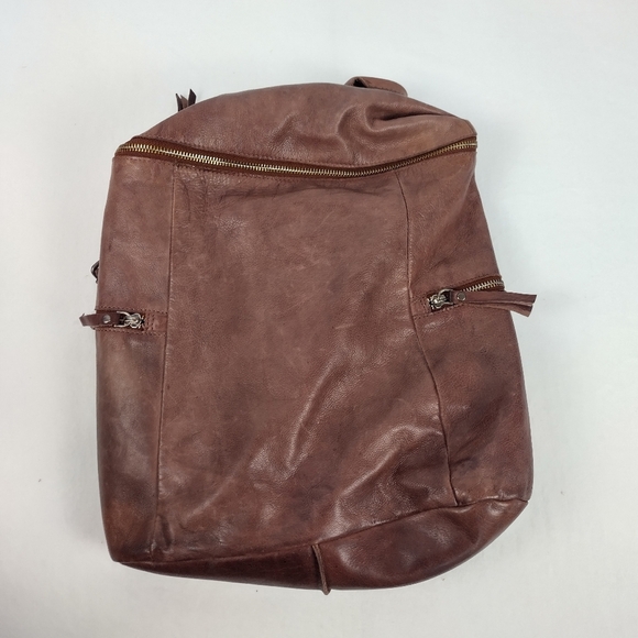 Vilenca Holland Dome Top Soft Genuine Leather Lined Backpack Brown Satchel Bag - Picture 11 of 16